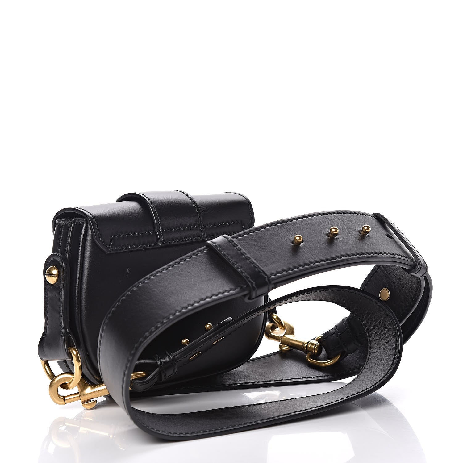 Christian Dior Calfskin Mini D Fence Saddle Bag Black 3 of 12