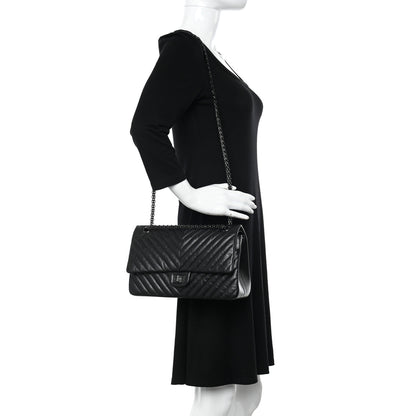 Chanel Aged Calfskin Chevron Quilted 2.55 Reissue 226 So Black 2 of 11
