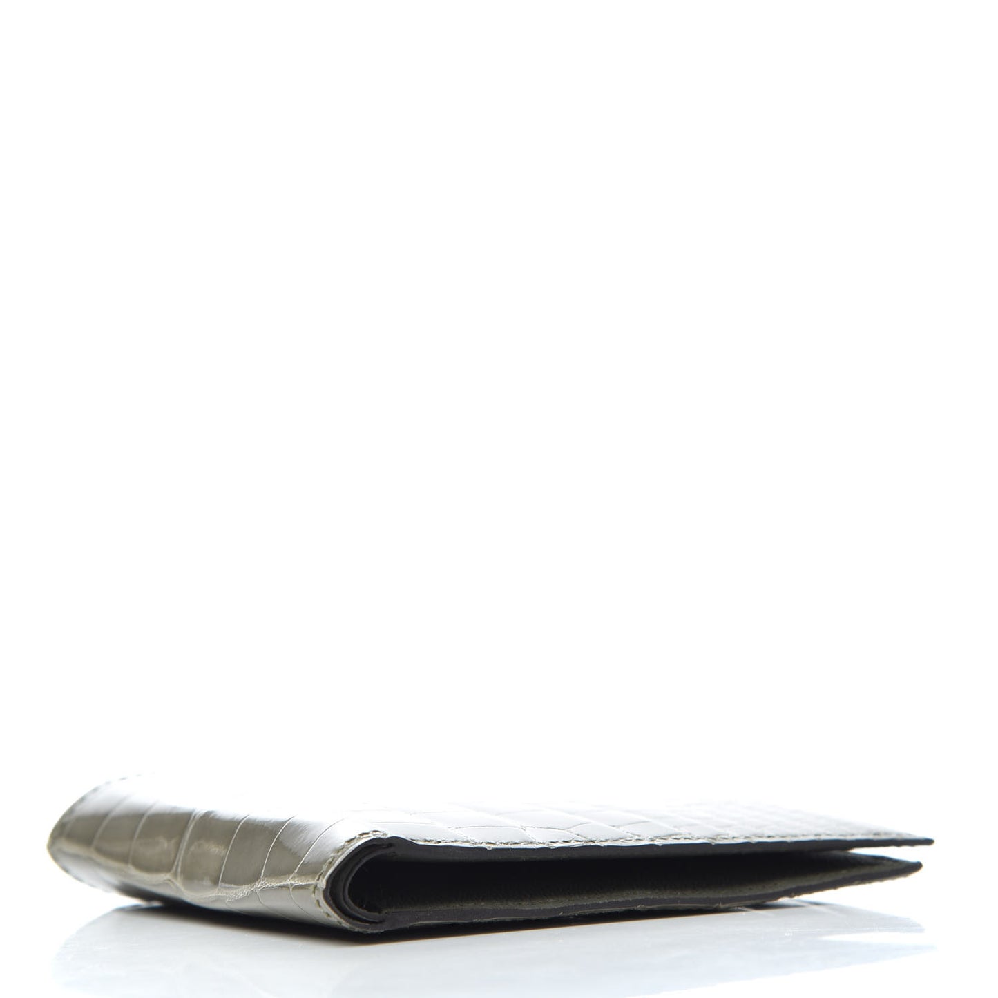 Shiny Alligator MC2 Copernic Compact Wallet Gris Tourterelle