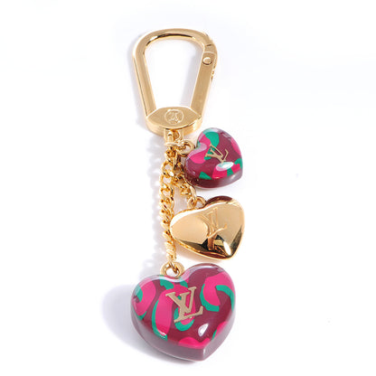 Louis Vuitton Leopard Heart Bag Charm Key Holder Rouge Fauviste 1 of 4