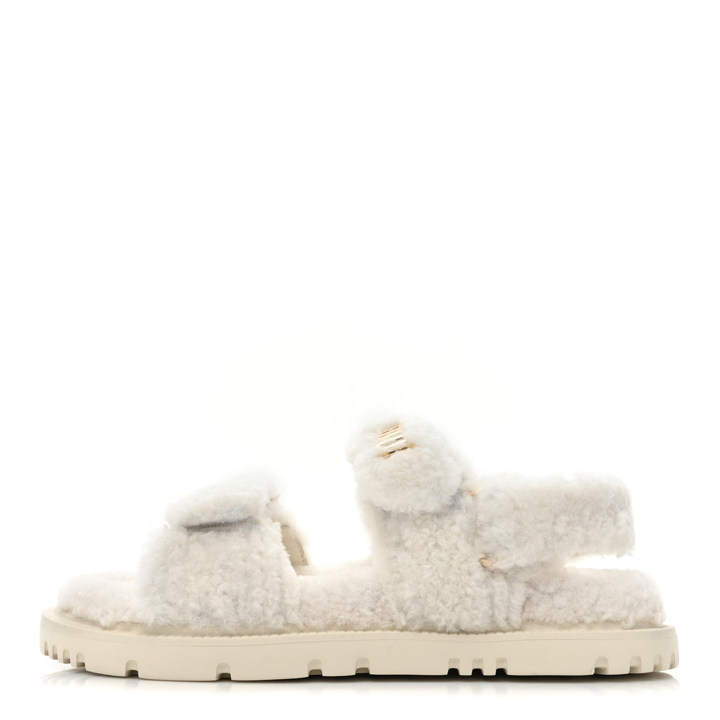 Shearling Dioract 10mm Sandals 38 Off White
