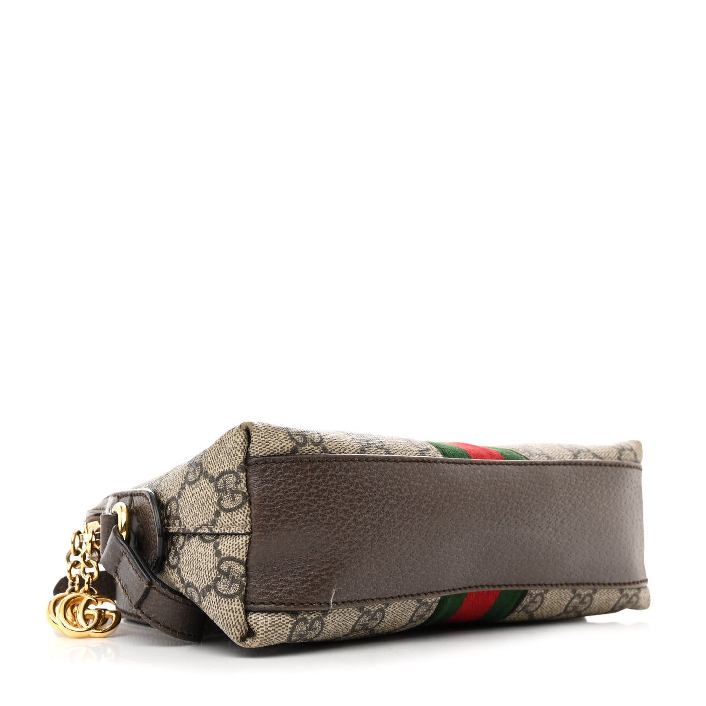GG Supreme Monogram Textured Dollar Calfskin Web Small Ophidia Dome Shoulder Bag Beige Ebony New Acero