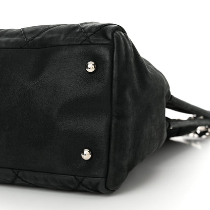 Chanel Iridescent Calfskin Quilted Small Sea Hit Tote Black 10 of 12