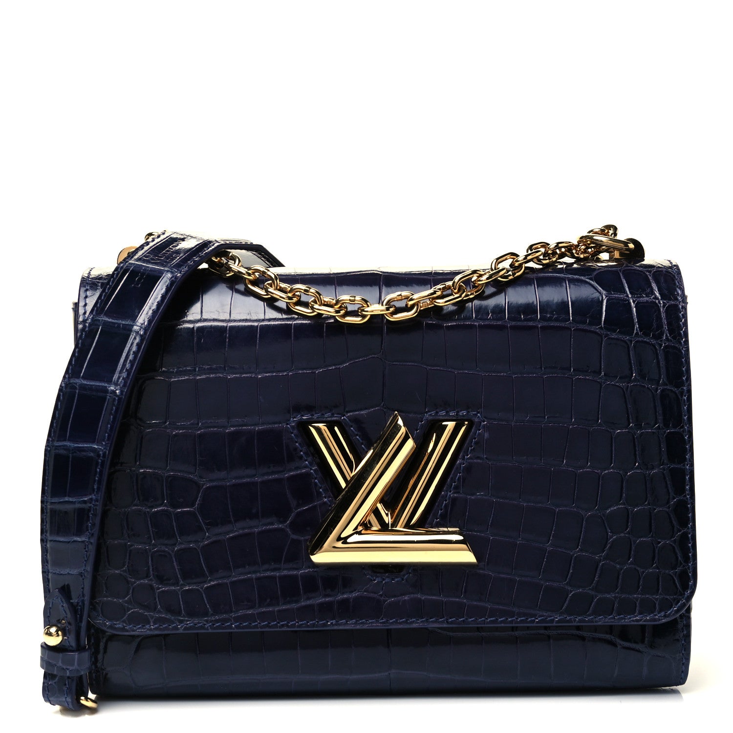 Louis Vuitton Crocodile Twist Shoulder Bag MM Saphir 1 of 7