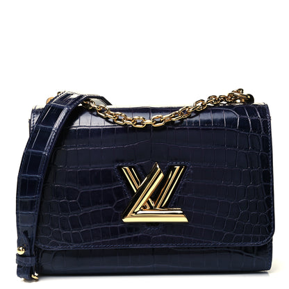 Louis Vuitton Crocodile Twist Shoulder Bag MM Saphir 1 of 7