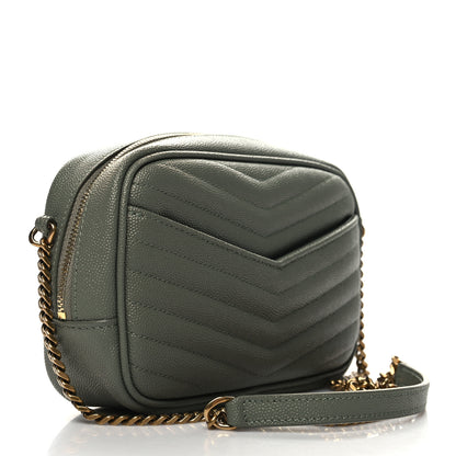Saint Laurent Grain De Poudre Matelasse Monogram Mini Lou Camera Bag Light Sage 3 of 10