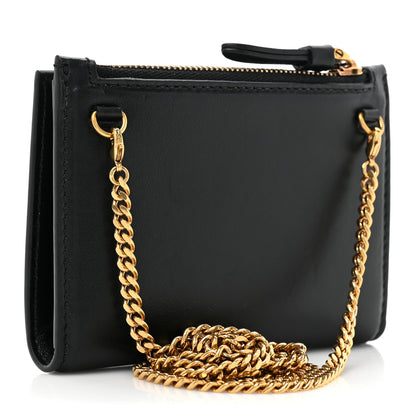 Salvatore Ferragamo Calfskin Gancini Chain Wallet Black 3 of 10