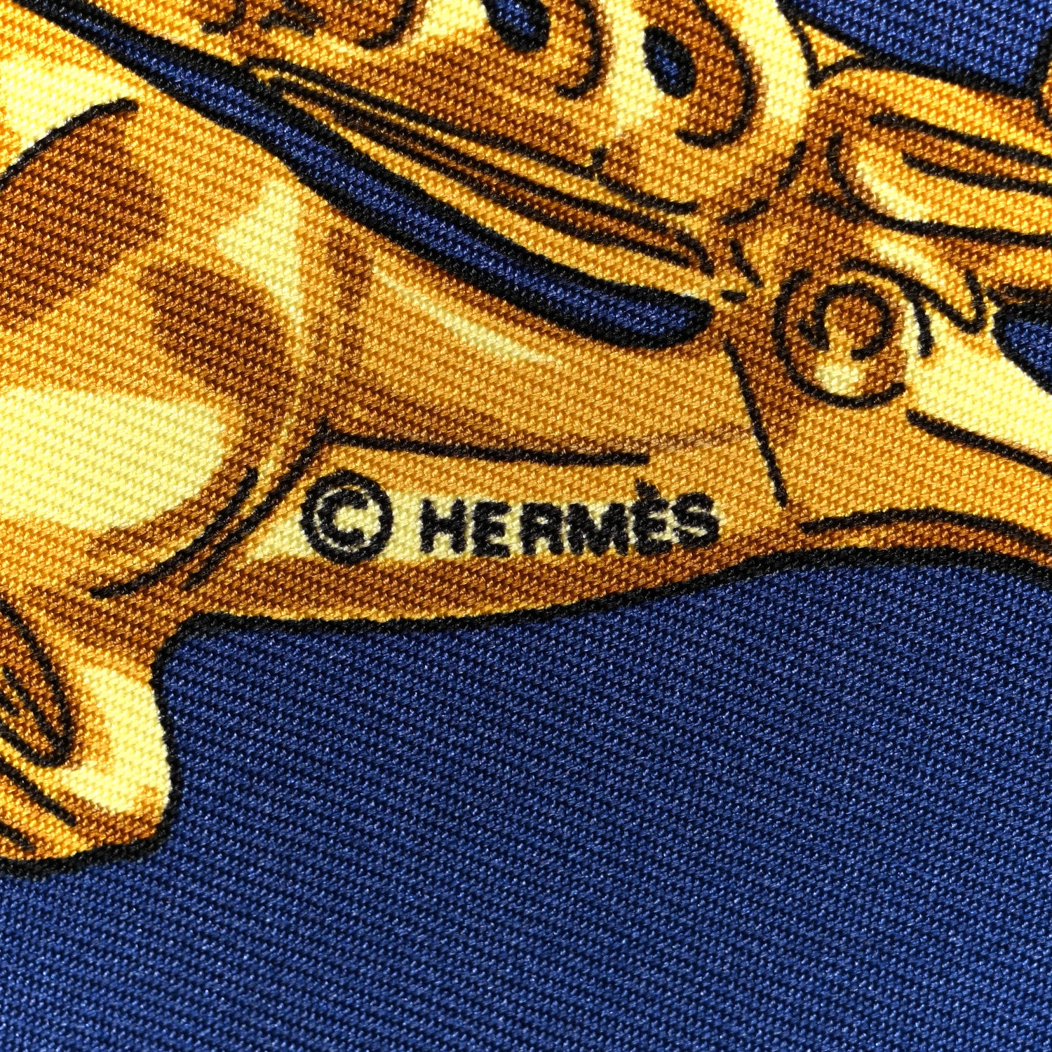 Hermes Silk Mousseline Les Cavaliers D'Or Pocket Scarf 45 6 of 6