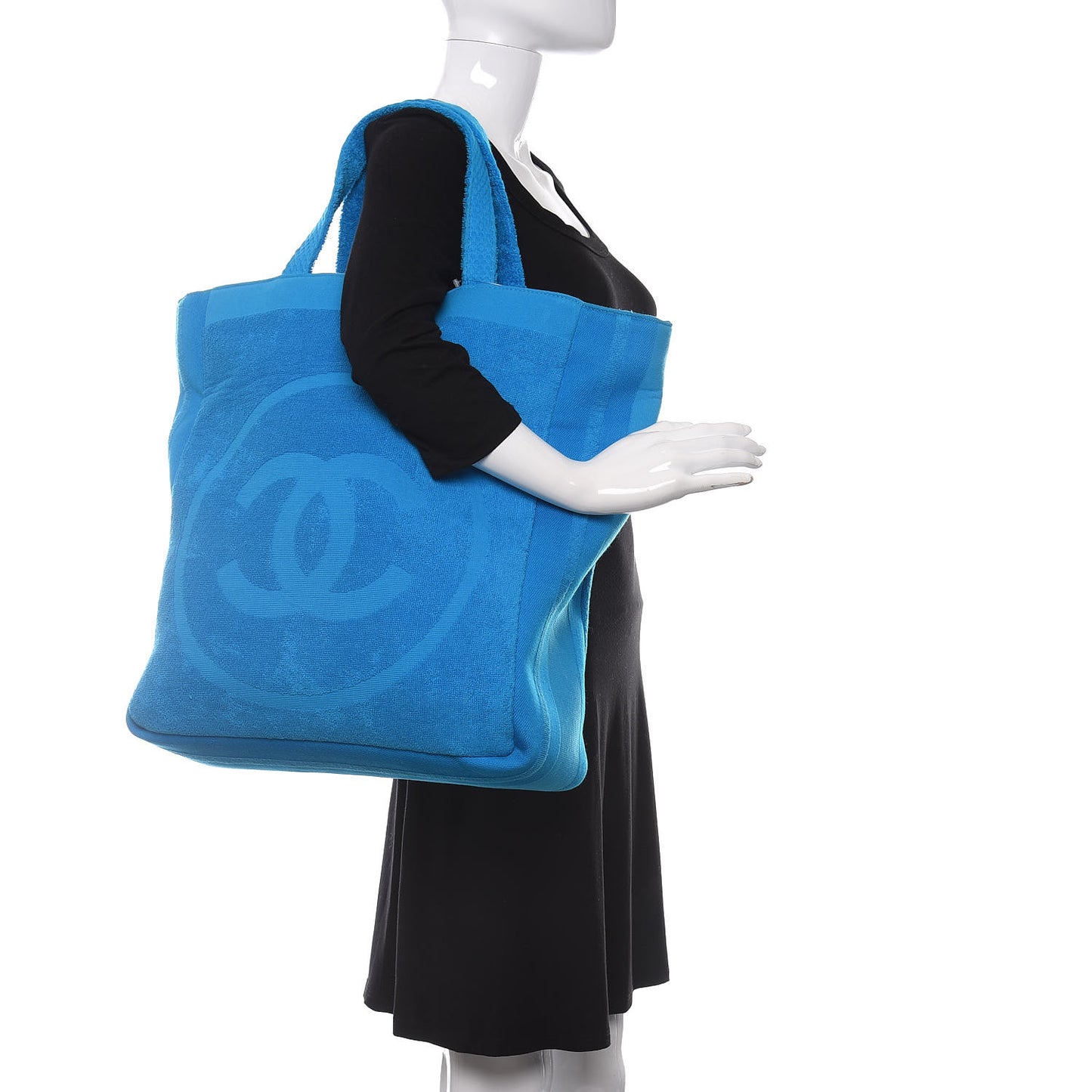 Terry Cotton CC Beach Tote Towel Set Blue