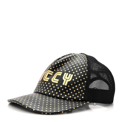 Gucci X SEGA Calfskin GUCCY Stars Baseball Hat M Black Gold 1 of 9