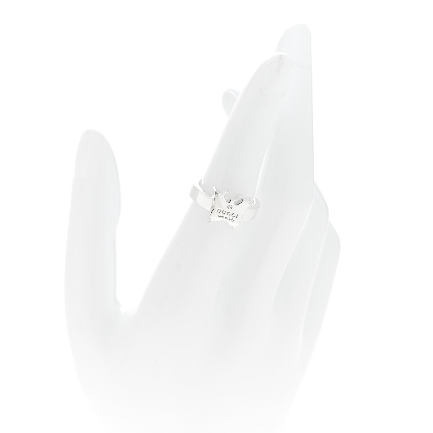 Gucci Sterling Silver Butterfly Band Ring 2 of 7