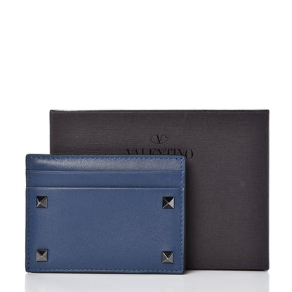 Valentino Garavani Vitello Rockstud Card Holder Indigo 7 of 7