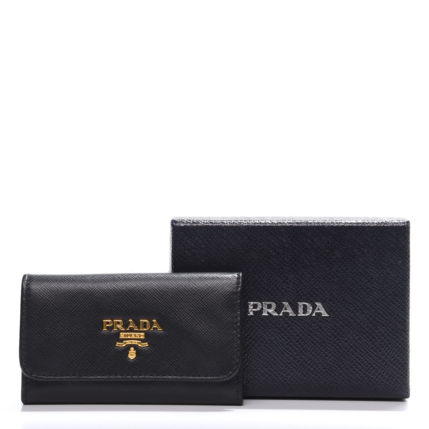 Prada Saffiano Metal 6 Key Holder Black 8 of 8