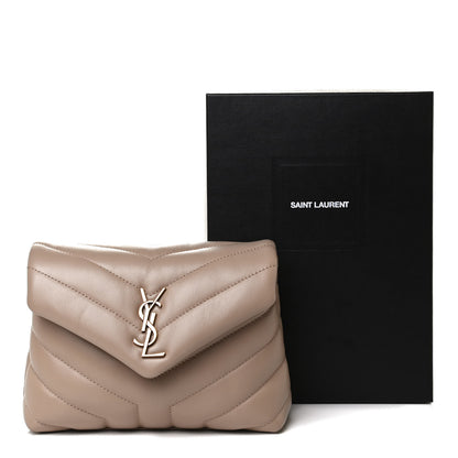 Saint Laurent Calfskin Y Quilted Monogram Toy Loulou Crossbody Bag Dark Beige 14 of 14