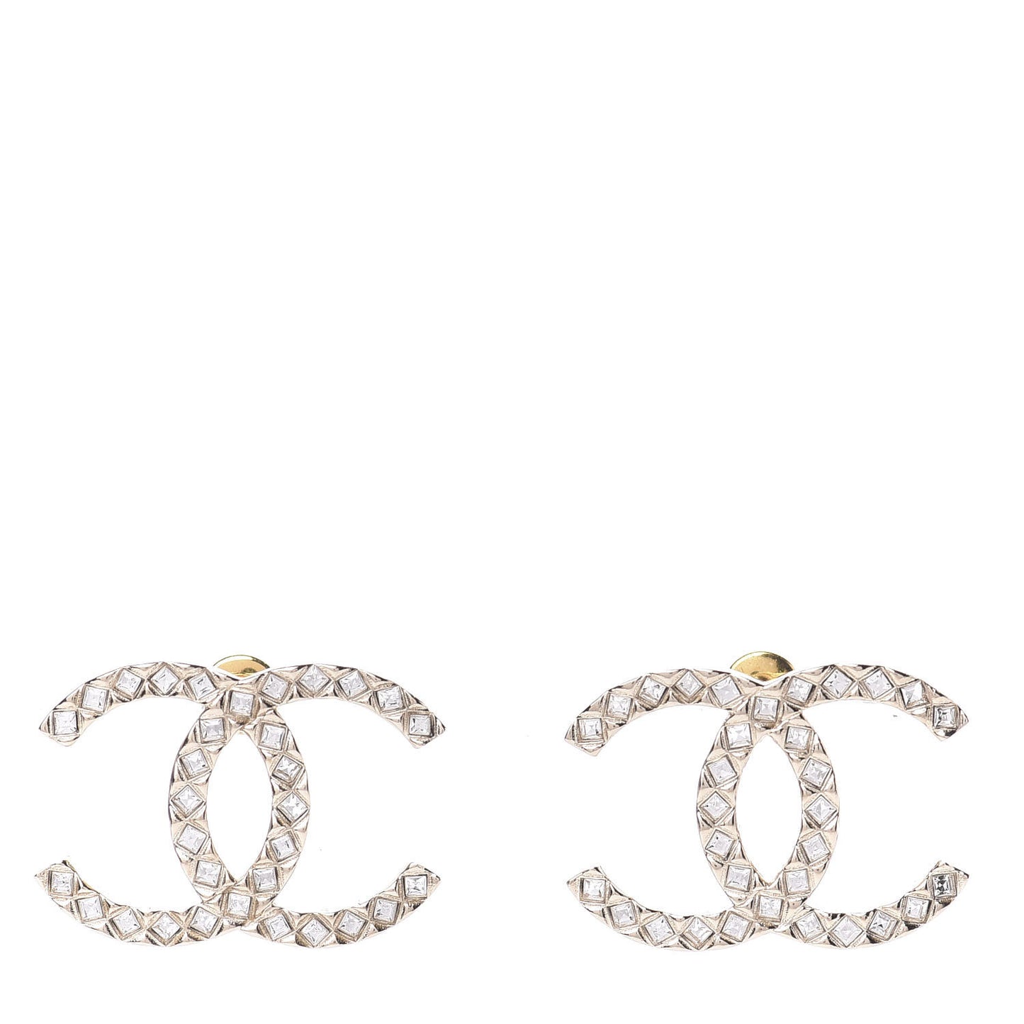 Baguette Crystal High Society CC Earrings Gold