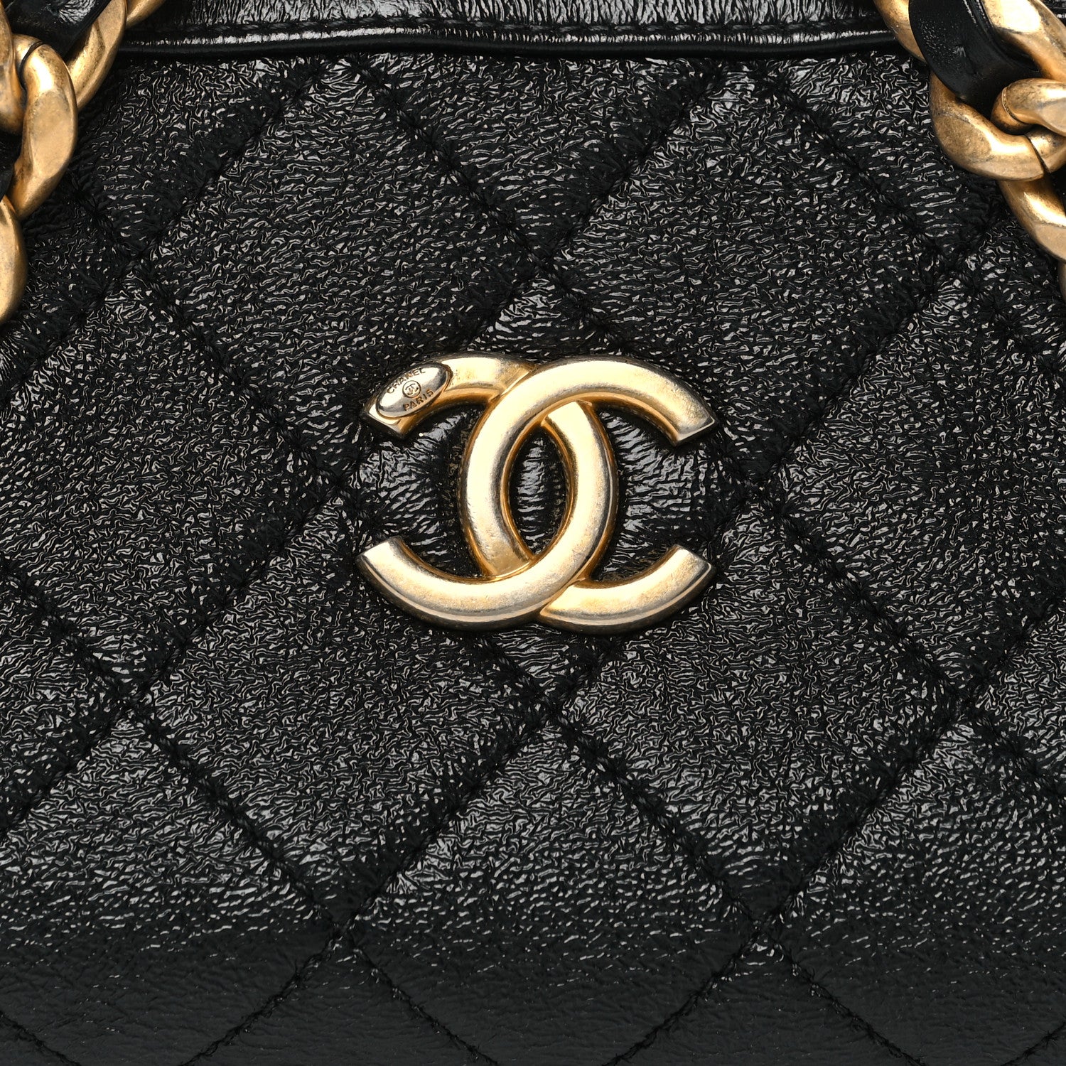 Chanel Shiny Lambskin Quilted Small Fashion Therapy Bowling Bag Black 8 of 10