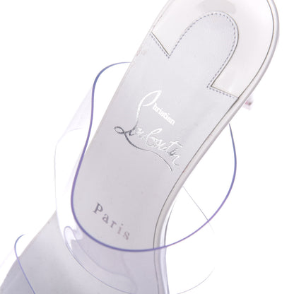 Christian Louboutin Patent PVC Just Nothing 85 Slide Sandals 36.5 White 8 of 9