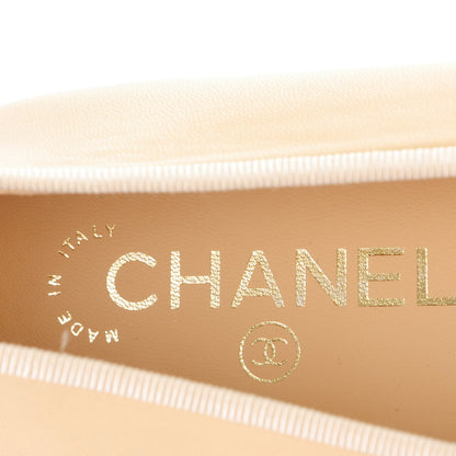 Chanel Lambskin Cap Toe Ballerina Flats 39.5 Beige Black 7 of 7