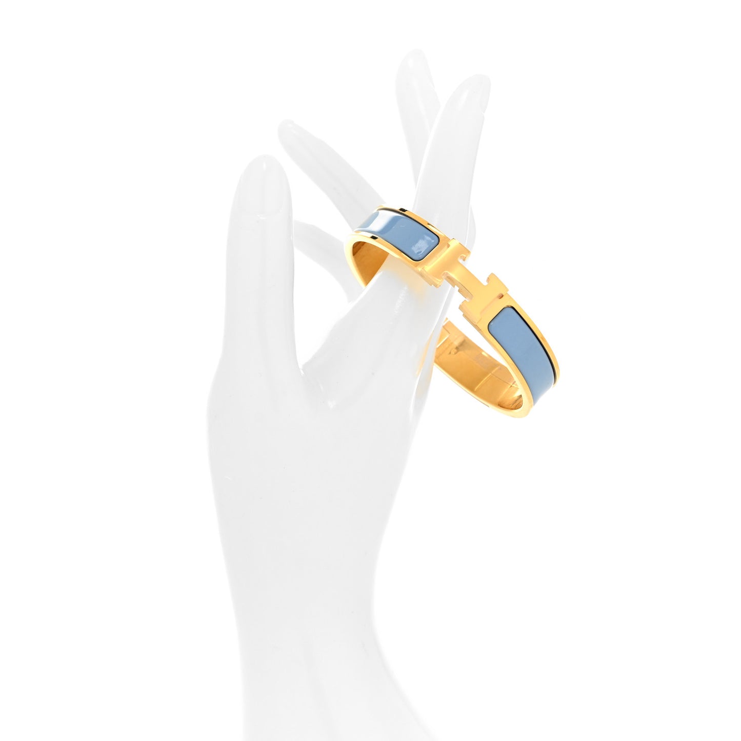 Enamel Narrow Clic Clac H Bracelet GM Bleu Lin