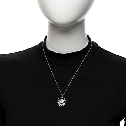 Tiffany Sterling Silver Paloma Picasso Olive Leaf Heart Branch Pendant Necklace 2 of 5