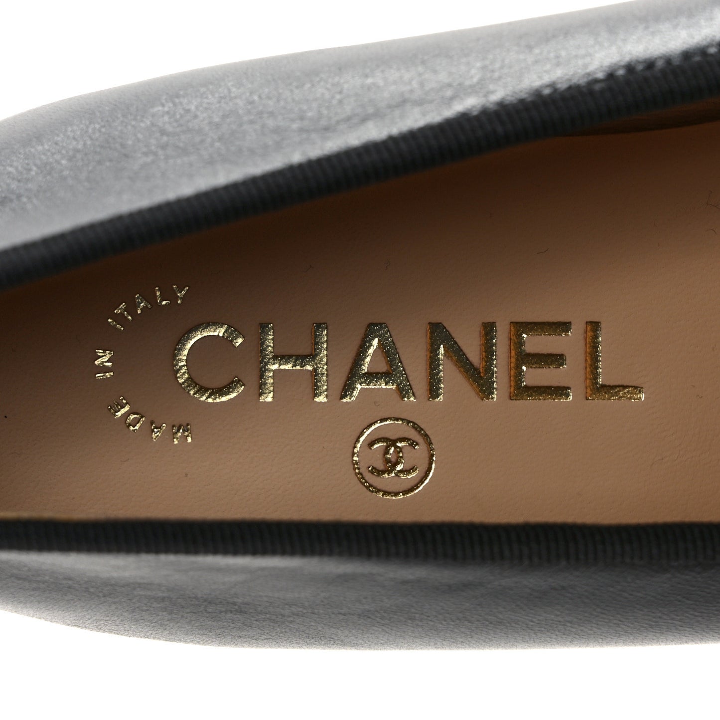 Lambskin Patent Cap Toe Ballerina Flats 39.5 Black