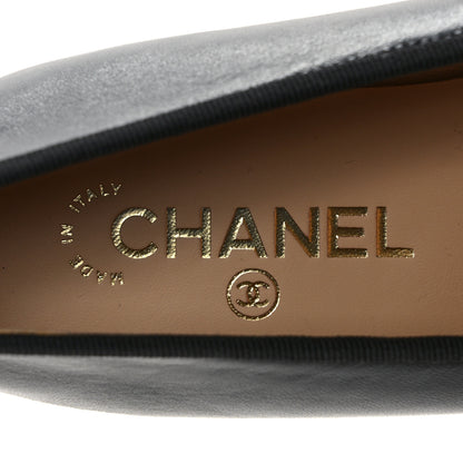 Chanel Lambskin Patent Cap Toe Ballerina Flats 39.5 Black 7 of 9