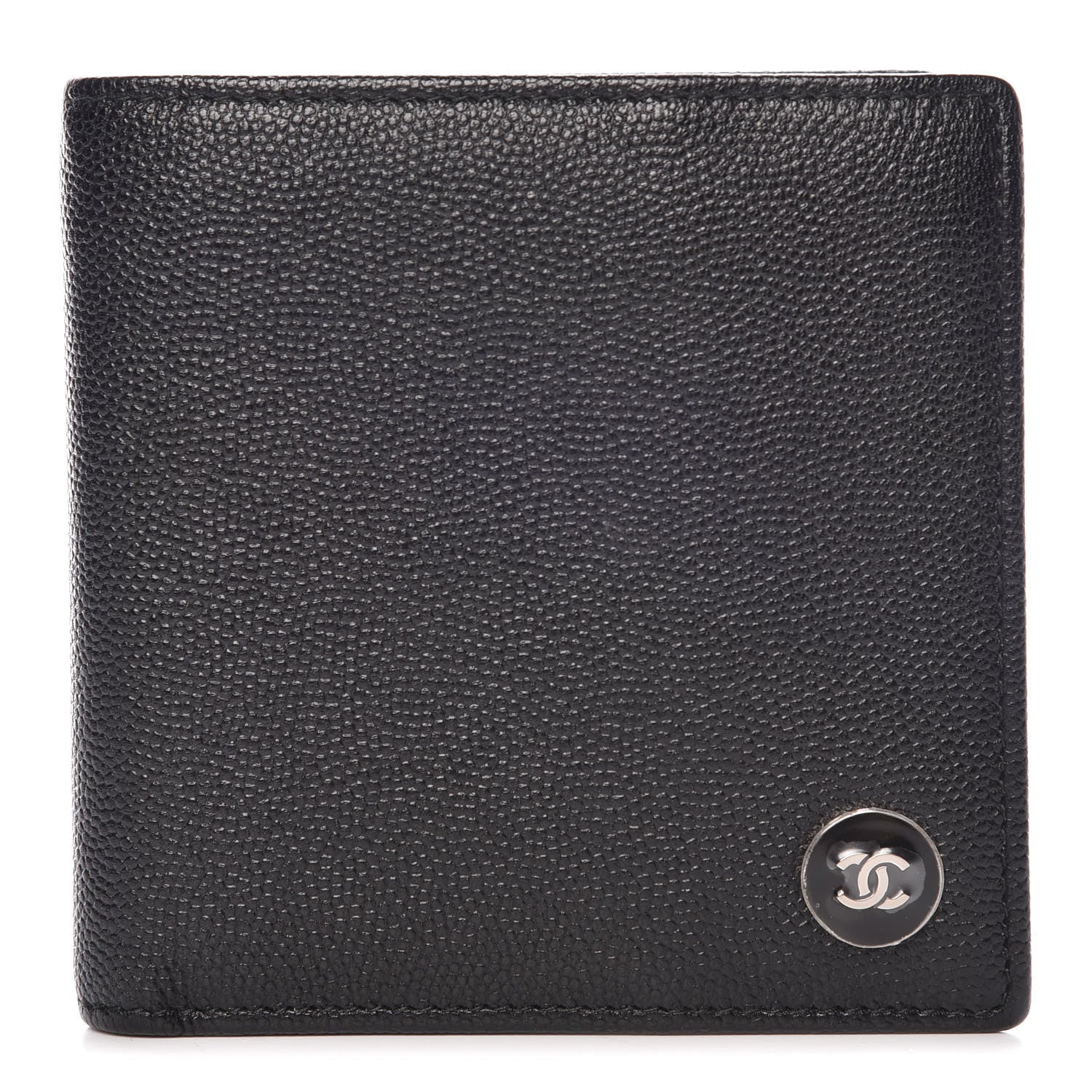 Chanel Caviar CC Button Bi-Fold Wallet Black 1 of 9