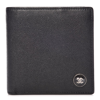 Chanel Caviar CC Button Bi-Fold Wallet Black 1 of 9