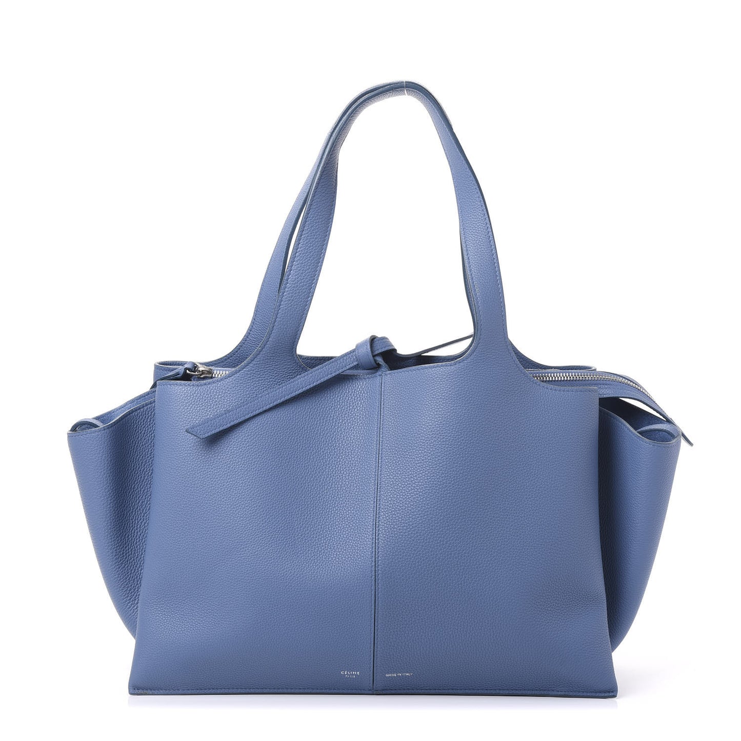 Baby Grained Calfskin Medium Tri-Fold Bag Medium Blue