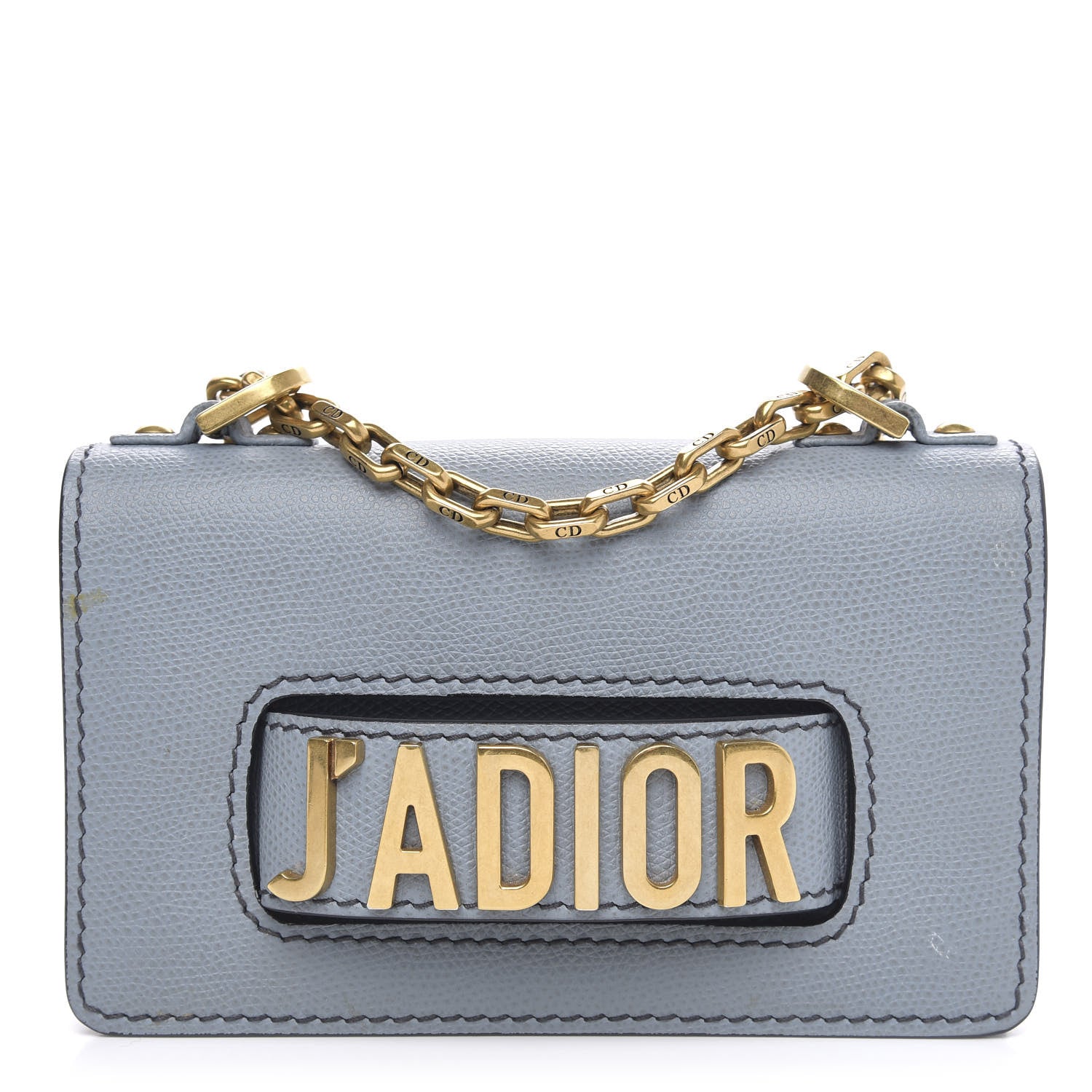 Christian Dior Grained Calfskin Mini J'Adior Chain Flap Bag Sky Blue 1 of 11