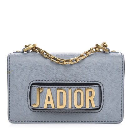 Christian Dior Grained Calfskin Mini J'Adior Chain Flap Bag Sky Blue 1 of 11