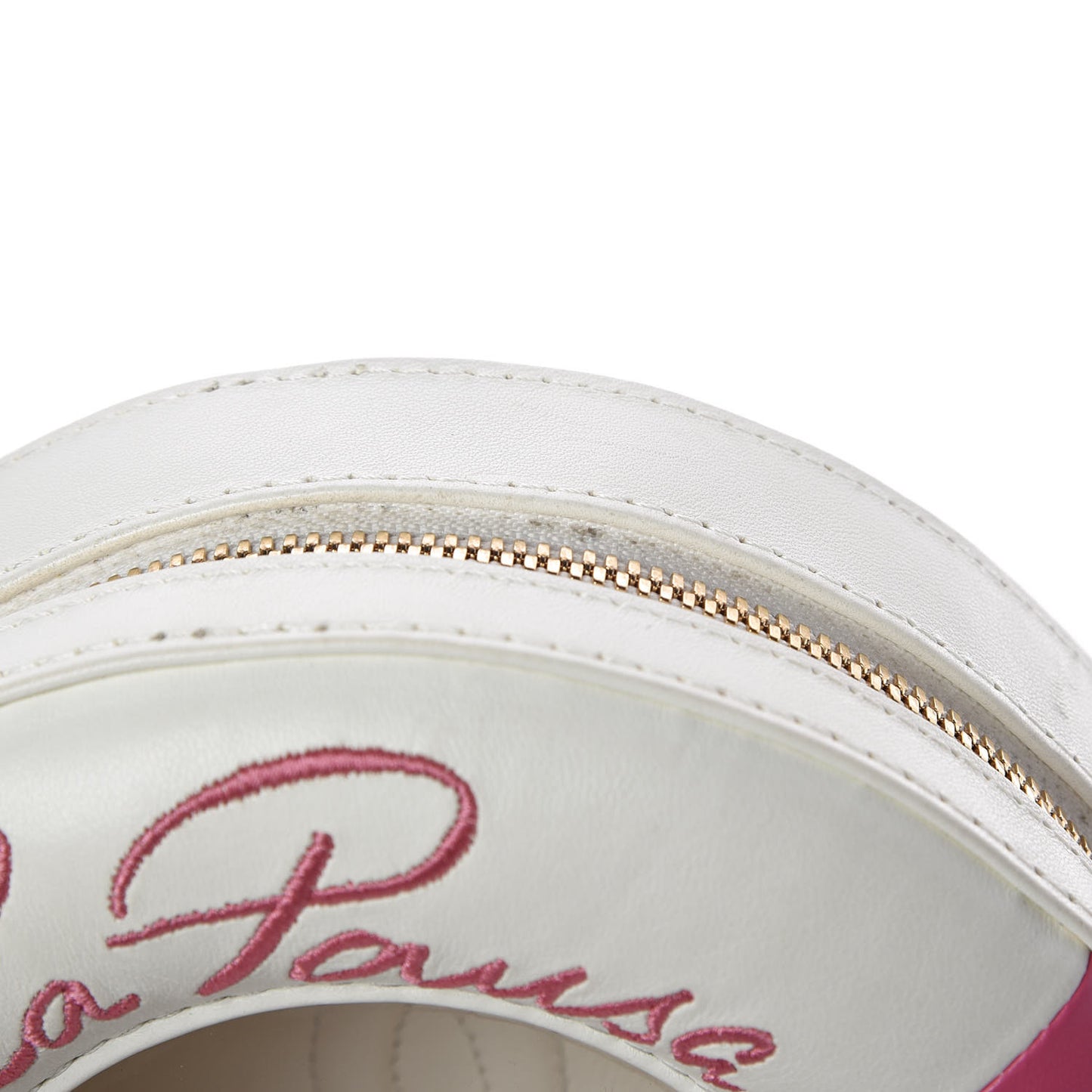Lambskin Coco Lifesaver Round Bag Pink White
