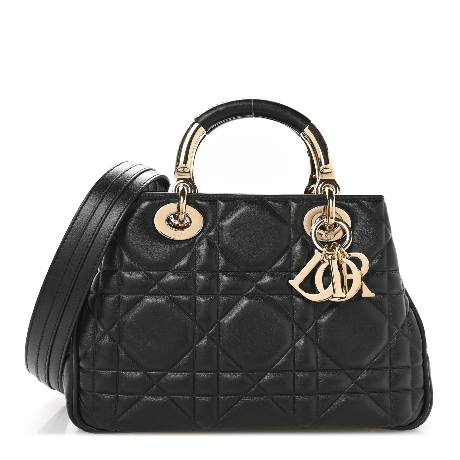 Christian Dior Calfskin Cannage Small The Lady 95.22 Black 1 of 10