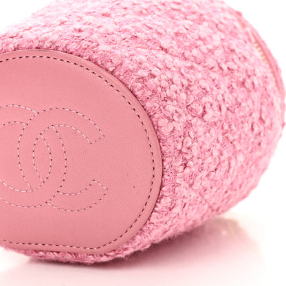 Chanel Tweed Quilted Afternoon Tea Top Handle Vanity Case With Chain Pink 11 of 11