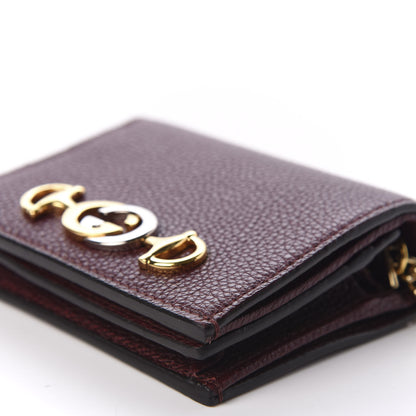 Gucci Grainy Calfskin Zumi Chain Card Case Wallet Vintage Bordeaux 6 of 9