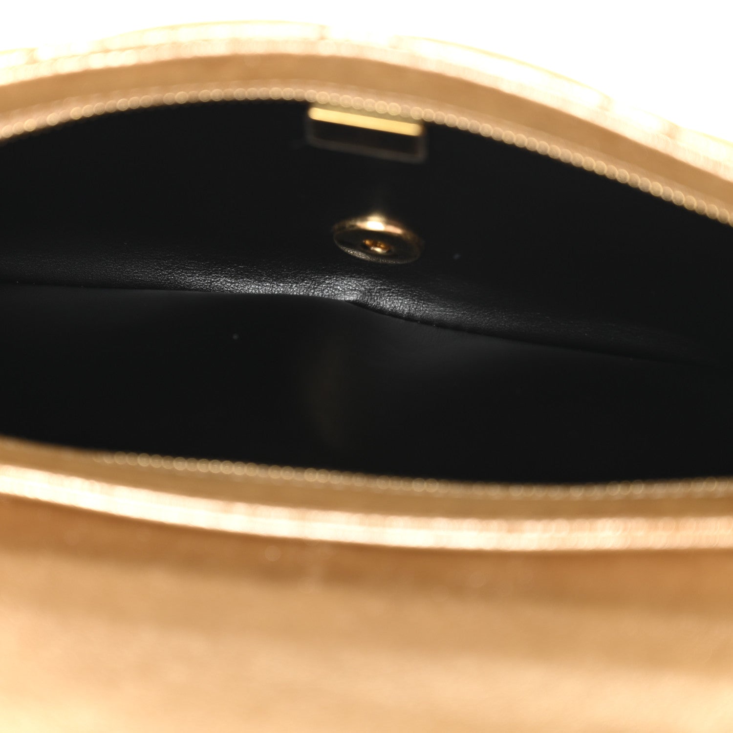 Chanel Iridescent Calfskin Quilted Crystal Chain Flap Clutch  Gold 5 of 10