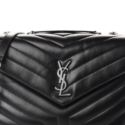 Saint Laurent Calfskin Y Quilted Monogram Medium Loulou Chain Satchel Black 10 of 10