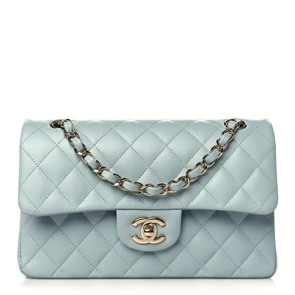 Chanel Caviar Quilted Small Double Flap Light Blue 1 of 10