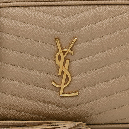Saint Laurent Grain De Poudre Matelasse Monogram Mini Lou Camera Bag Dark Beige 7 of 10