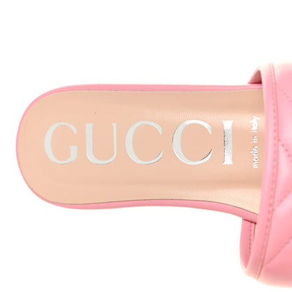 Gucci Nappa Matelasse GG Marmont Flat Slide Sandals 40 Wild Rose 7 of 8