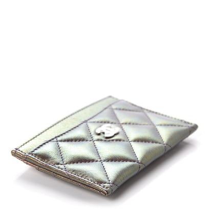 Chanel Iridescent Lambskin Quilted Card Holder Purple 4 of 9