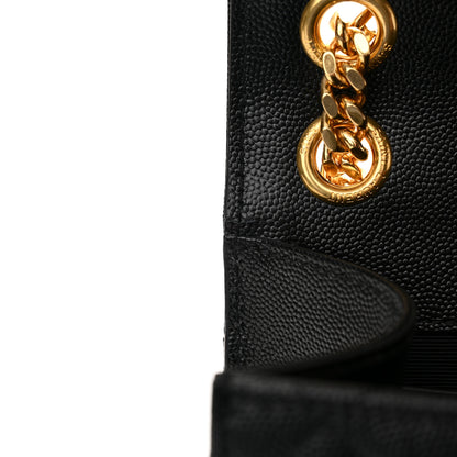 Saint Laurent Grain De Poudre Textured Mixed Matelasse Triquilt Medium Monogram Satchel Black 11 of 12