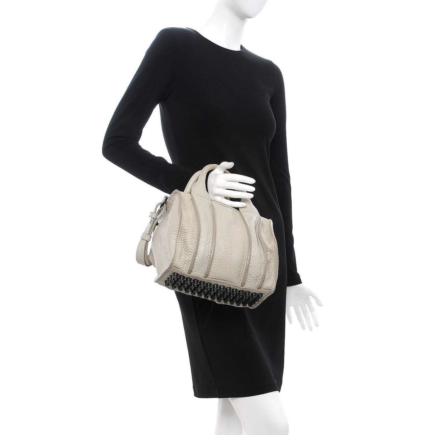 Pebbled Lambskin Inside Out Rocco Matte Black Hardware Chalk