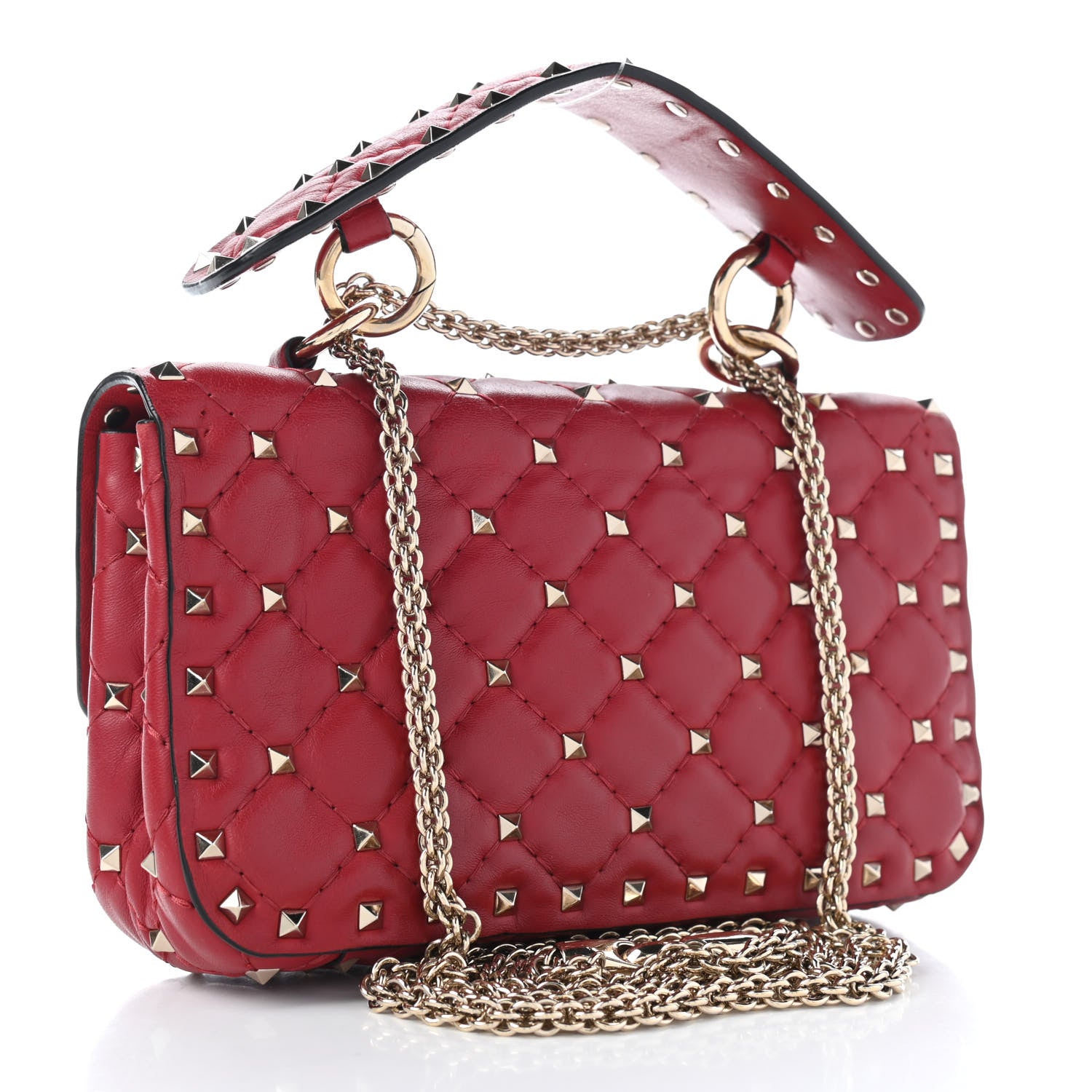 Valentino Garavani Nappa Small Rockstud Spike Shoulder Bag Rosso Valentino 2 of 10