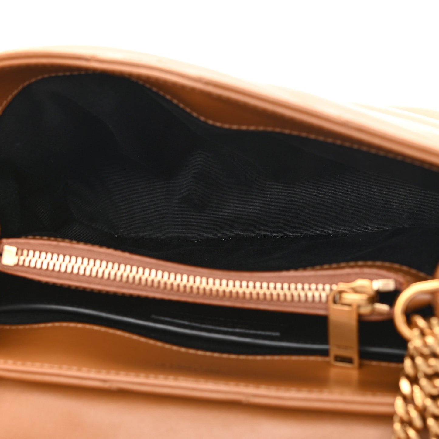 Calfskin Y Quilted Monogram Small Loulou Chain Satchel Dark Natural