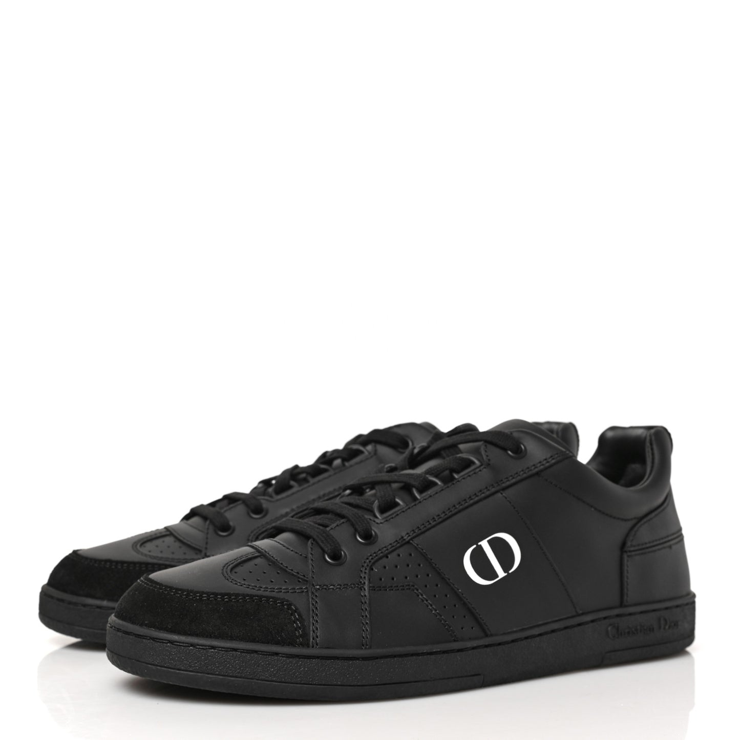 Calfskin Suede Logo Sneakers 38.5 Black