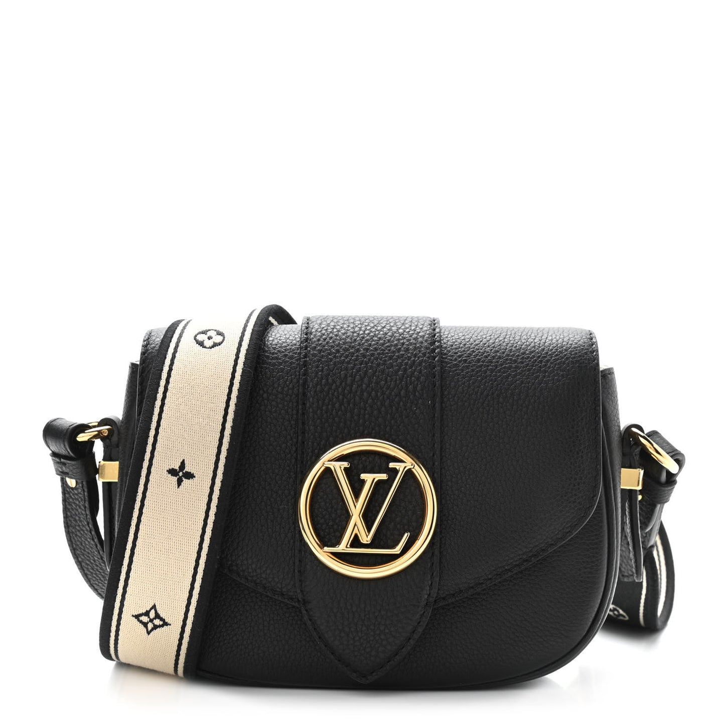 Grained Calfskin LV Pont 9 Soft PM Black
