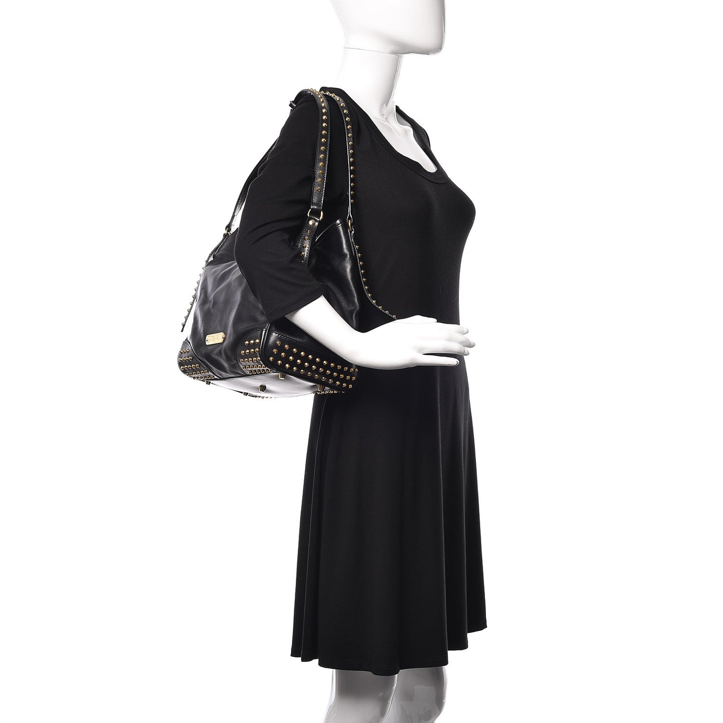 Lambskin Bridle Studs Small Canterbury Tote Black