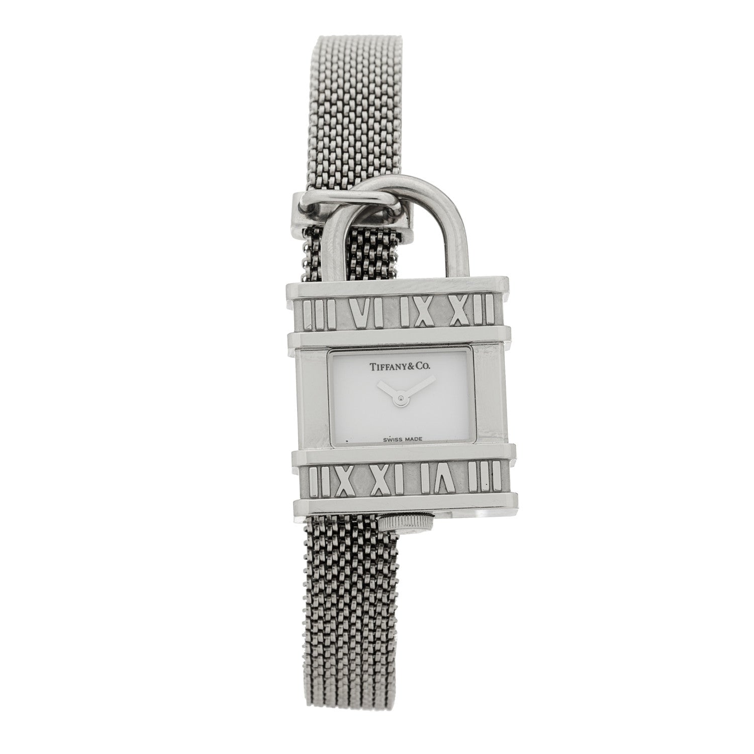 Tiffany Stainless Steel 21mm Atlas Lock Charm Quartz Watch 1 of 4