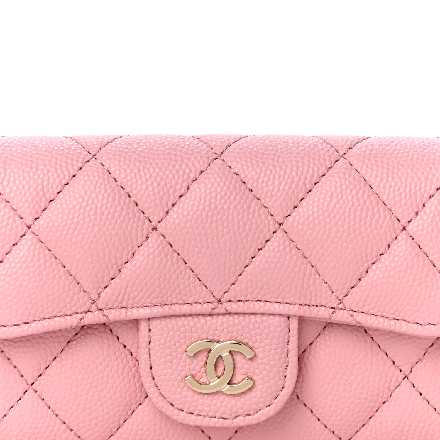 Chanel Caviar Quilted Flap Card Holder Wallet Light Pink 8 of 14